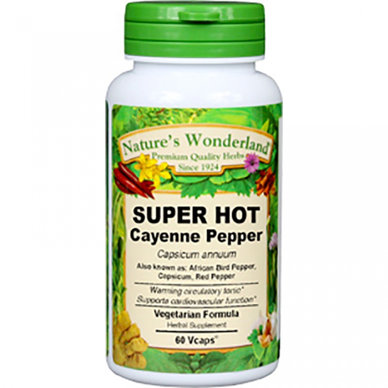 Cayenne Pepper Capsules SUPER HOT 675 mg, 60 Vcaps 90,000 HU